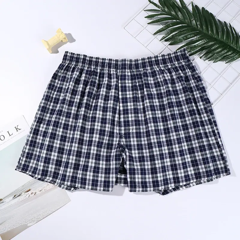3PCS Choice 100% ผ้าฝ้ายผู้ชายกางเกงชายลายสก๊อตสไตล์เดียวกันเช่นคนดังชุดชั้นในชายนักมวยเซ็กซี่ชุดชั้นในผู้ชายเสื้อผ้า