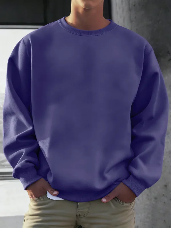 Solid Soft Pullovers Street Autumn Comfy Fleece Hoodies Office Jogging Loose Sweatshirts Casual Basics Daily Streetwear Of Men — image 12