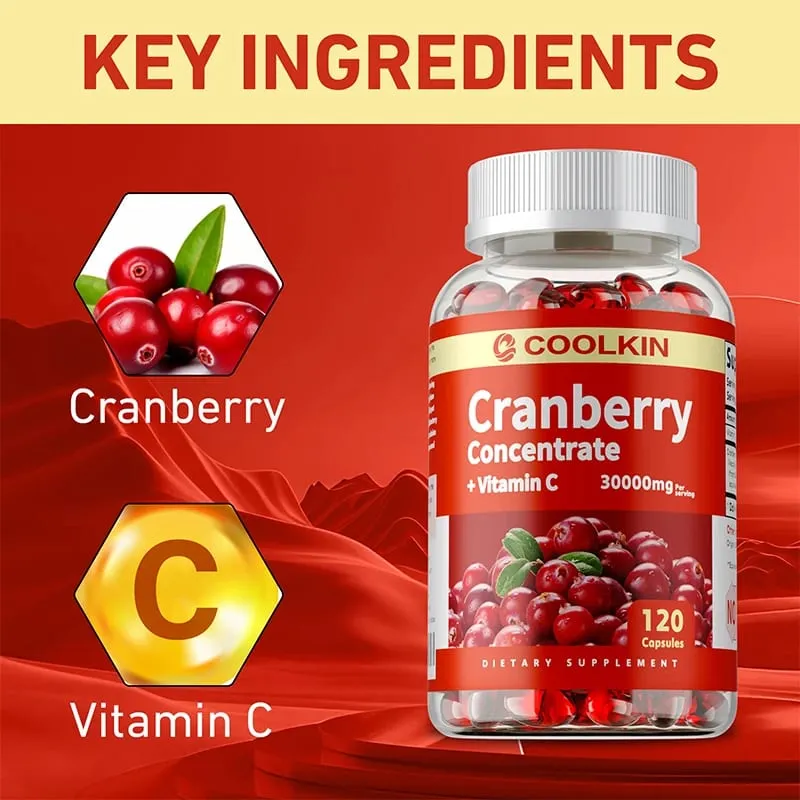Kapsul Cranberry - Kecantikan dan Penjagaan Kulit Kesihatan Saluran Kencing Anti-penuaan Perlindungan Mata Meningkatkan Selera Makan — image 3