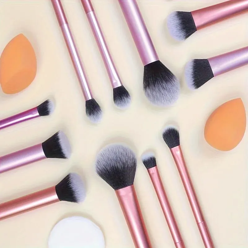 12pcs Multi-Functional Complete Makeup Brush Set: Loose Powder Brush Blush Brush Foundation Brush Eyeshadow Brush Blending B