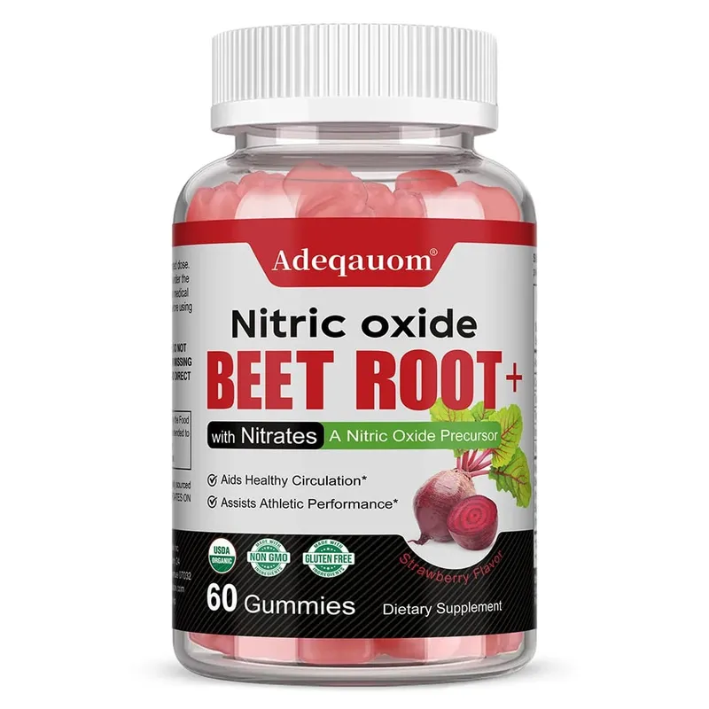 Nitric Oxide Beetroot Gummies Organic Beetroot Extract Blood Circulation Heart Health Blood Pressure Support Natural Flavor