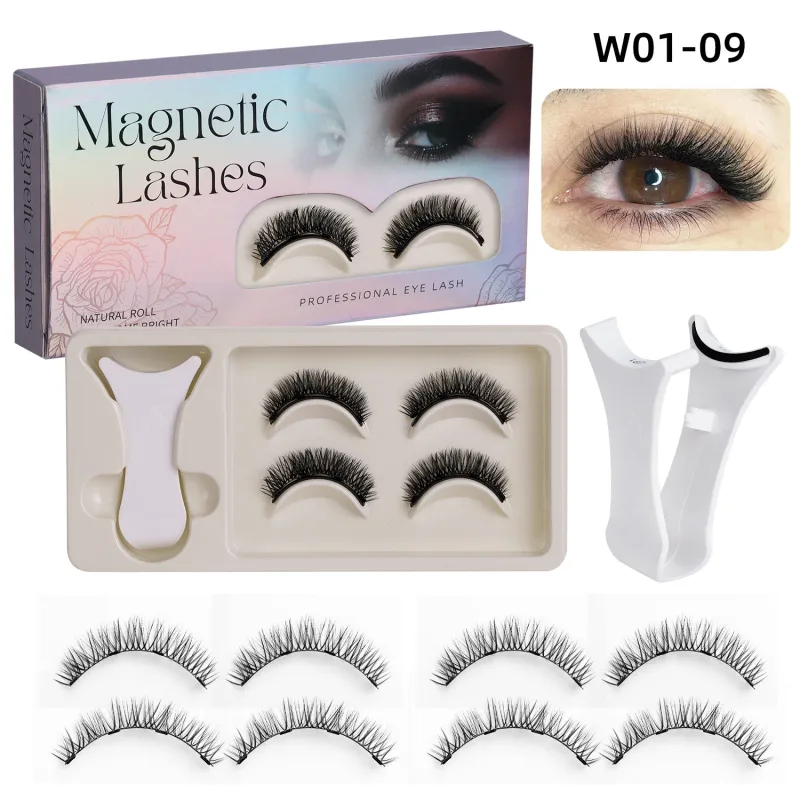 2Pairs Magnetic Eyelashes 3D Natural False Eyelash Reusable Easy Wear Eye Makeup Set Gluee-free Lashes — image 16
