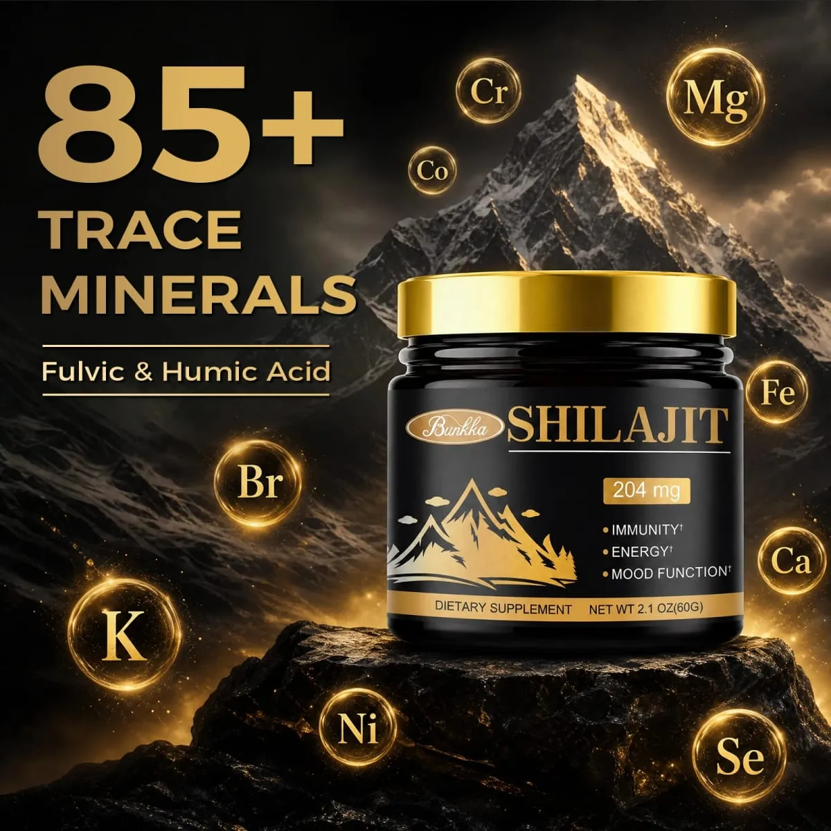 Shilajit Resin Original Pure 100% Himalaya Beauty Health Supplement Non-GMO Brain Memory Cognitive Energy Level Hormonal Balance