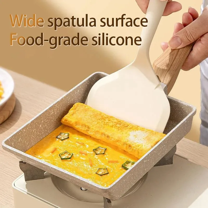 1pc Silicone Spatula Heat Resistant Spatula Household Food Grade Non-stick Kitchen Tool for Cooking Egg Fish Pancake CFQJ001 — image 1