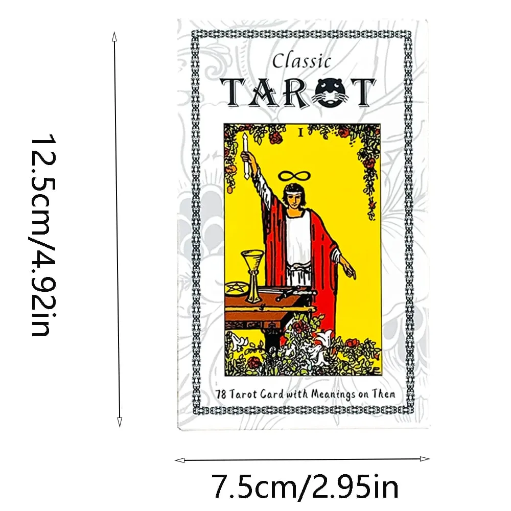 12*7CM Classic Tarot Deck A 78 Tarot Cards with Guidebook English Version Divination Board Games Cards Game for Beginners