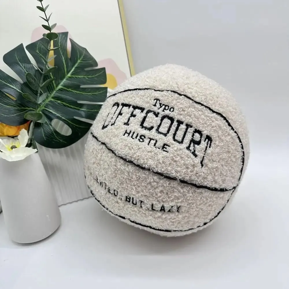 New Soft Offcourt Basketball Pillow Pillow Cushions Basketball Shaped Pillow Fuzzy Pillow Bedroom