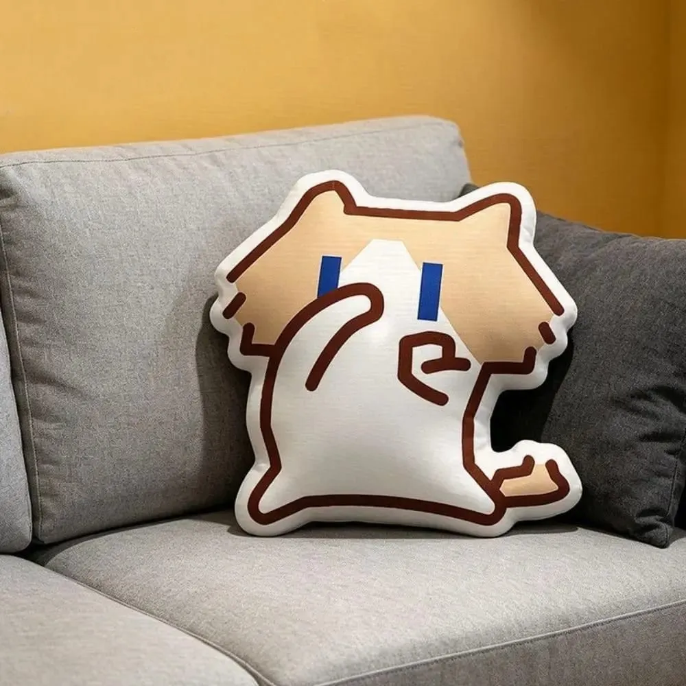 Cute Soft Monthly Salary Cat Plush Home Ornament Sofa Decor Cat Plush Throw Pillow Cushion Cartoon Cat Stuffed Pillow Student — image 5