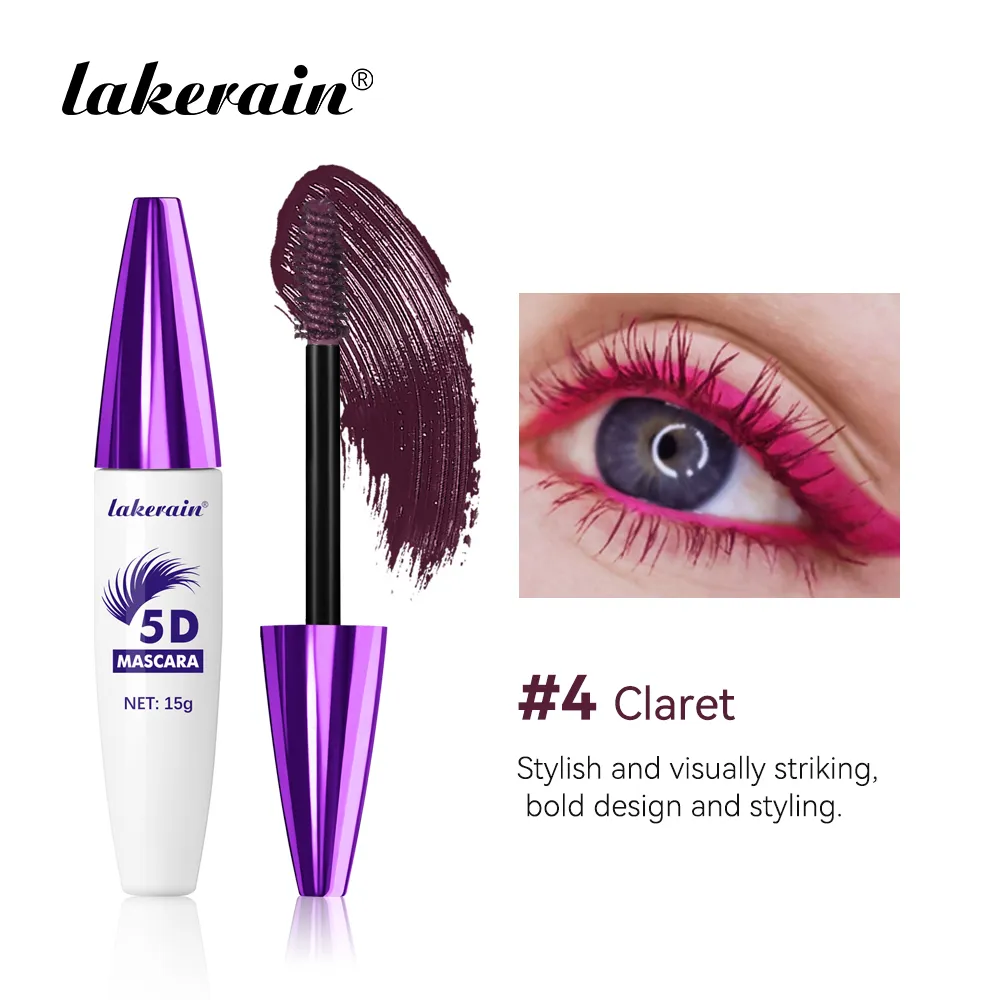 5D Mascara Waterproof Long Lasting Volumizing Curling Lengthening Smudge Proof Colored Eye Make Up Party Festival Cosmetic