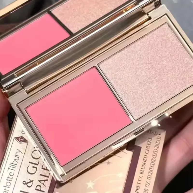 Nuovo CT Nature Ombretto scenario estetico facile da colorare Starlight Pink Disco bicolore a luce morbida Cosmetici blush a cuore a due colori