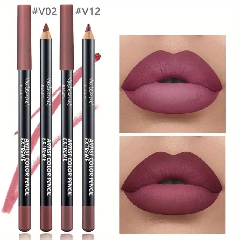 2pcs Lip Liner Makeup Duo:long-lasting waterproof Matte Formula Is Gentle on Sensitive Skin and Ideal for Light Beige Tones