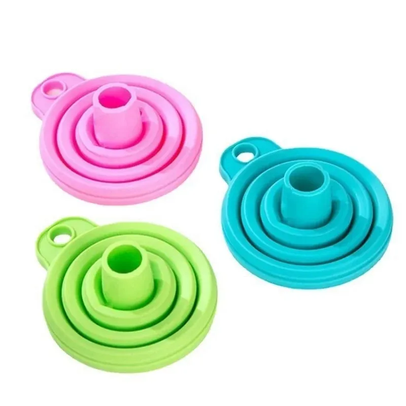 1/3/5/10 pcs S L Folding Silicone Funnel for Filling Bottles Kitchen Silicone Funnel Collapsible Kitchen Gadgets Oil Filler