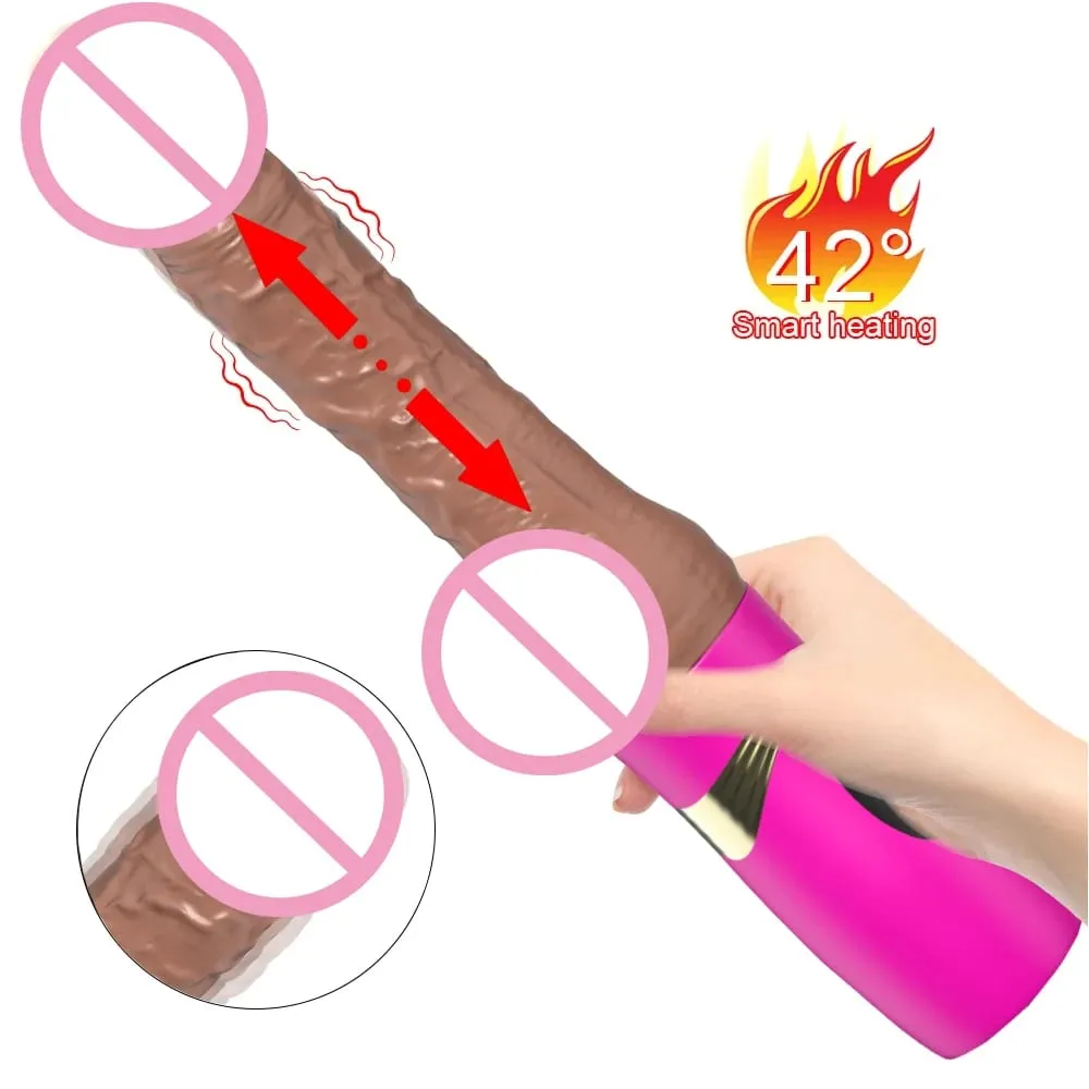Realistic Thrusting Dildo Vibrator for Women with Heating And Telescopic Function Anal Vagina Stimulator Couples Sex Toy