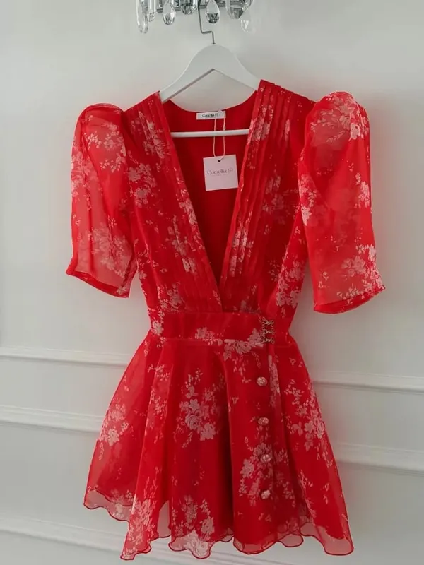 Collection Of Popular Printed Short Dress Deep V Neck A-line Bodycon Party Dresses 2026 Lady Spring Summer Vacation Outfits New — image 33