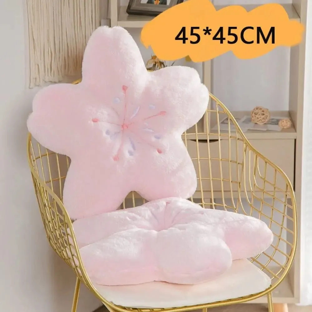 Kawaii 45cm Plush Pillow Cherry Blossom Soft Room Decor Pillow Pink Tatami Cushion Photo Decorations — image 1
