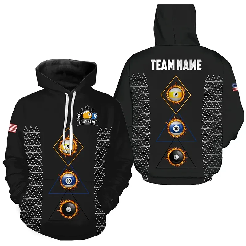 Personalized Billiard Pattern Hoodie For Men Sports Custom Name Pullover Sweatshirts Tops Hot Sale Plus Size Long Sleeve Hoodies — image 7