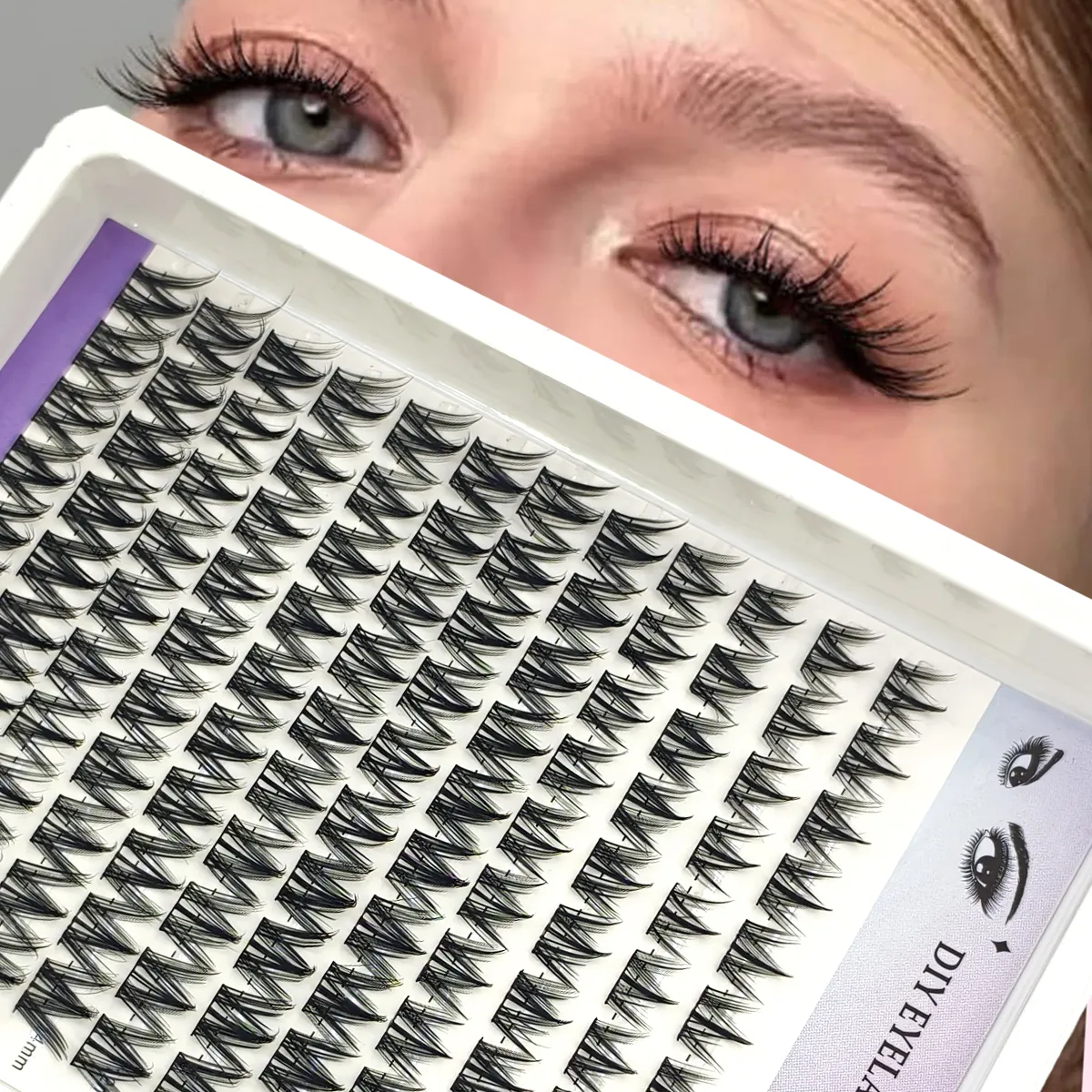 12rows Diy Cluster Lashes 8-16mm Cat Eye Lashes Invisible Band Premium Mink Manga Lash Clusters Natural Style Faux Cils — image 2