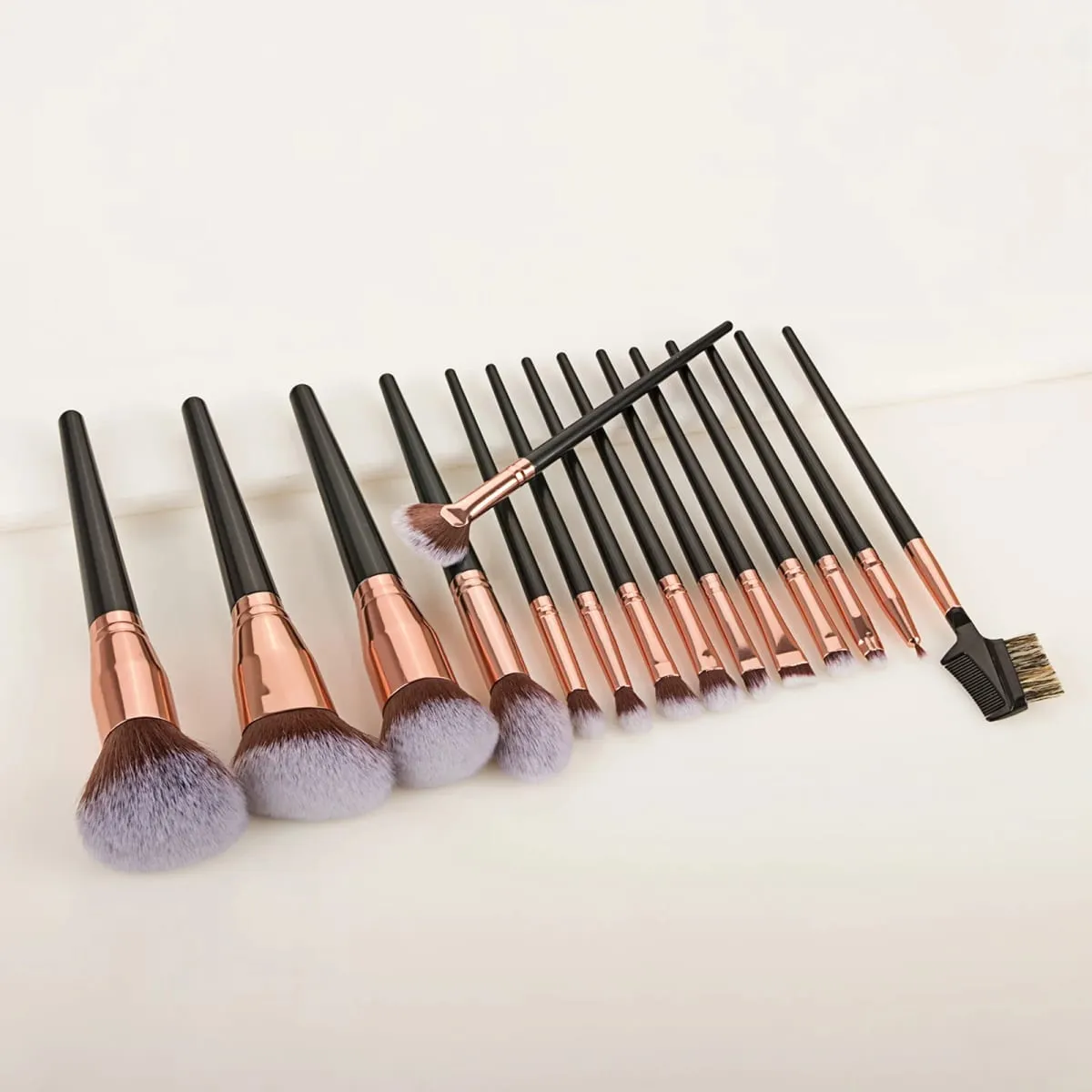 15Pcs Makeup Brushes Set with Storage Bag Soft Bristle Face Eye Brush Kit For Foundation Blush Eyeshadow Eyebrow Cosmetic Tools — image 5