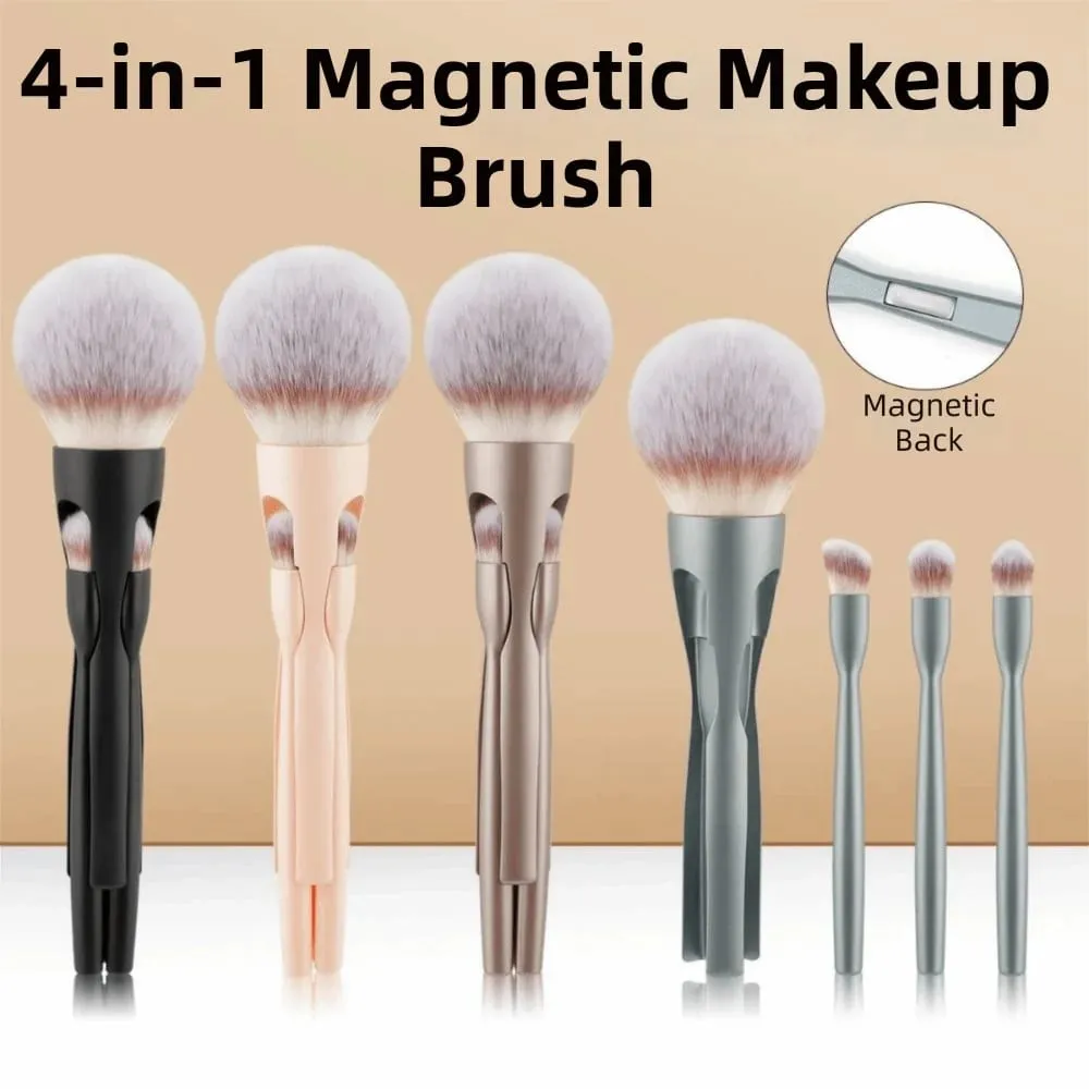 4Pcs 4 in-1 Makeup Brush Set Magnetic Suction Powder Blusher Brush Travel Makeup Brushes Soft Concealer Brush — image 2