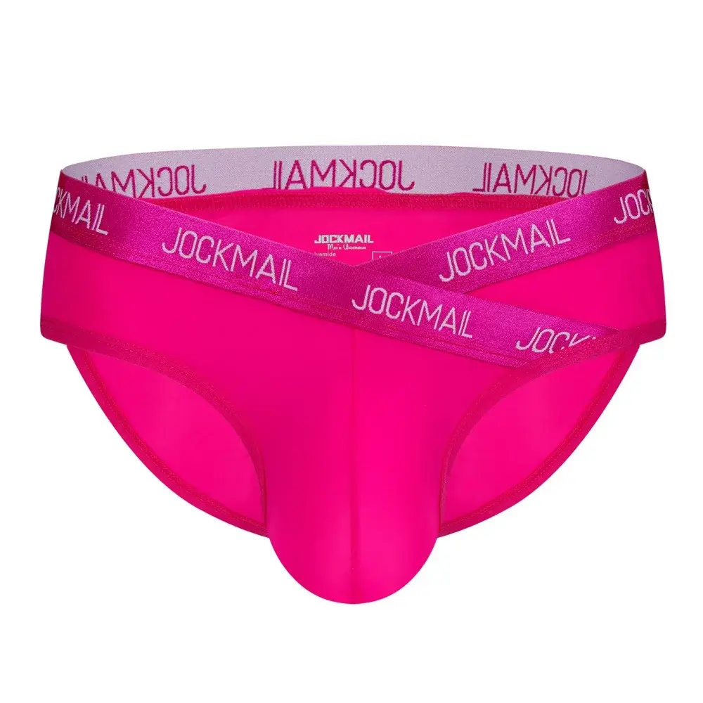 Jockmail メンズ下着ローウエストセクシーなレタースポーツ通気性の夏のアイスシルクブリーフビッグバッグナイロン無地男のパンティー
