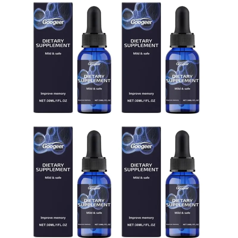 Googeer Methylene Blue Drops Memory Focus Support Drops with Vitamin B1 Mint Leaf Extract Gluconolactone Alcohol Free 30 ML