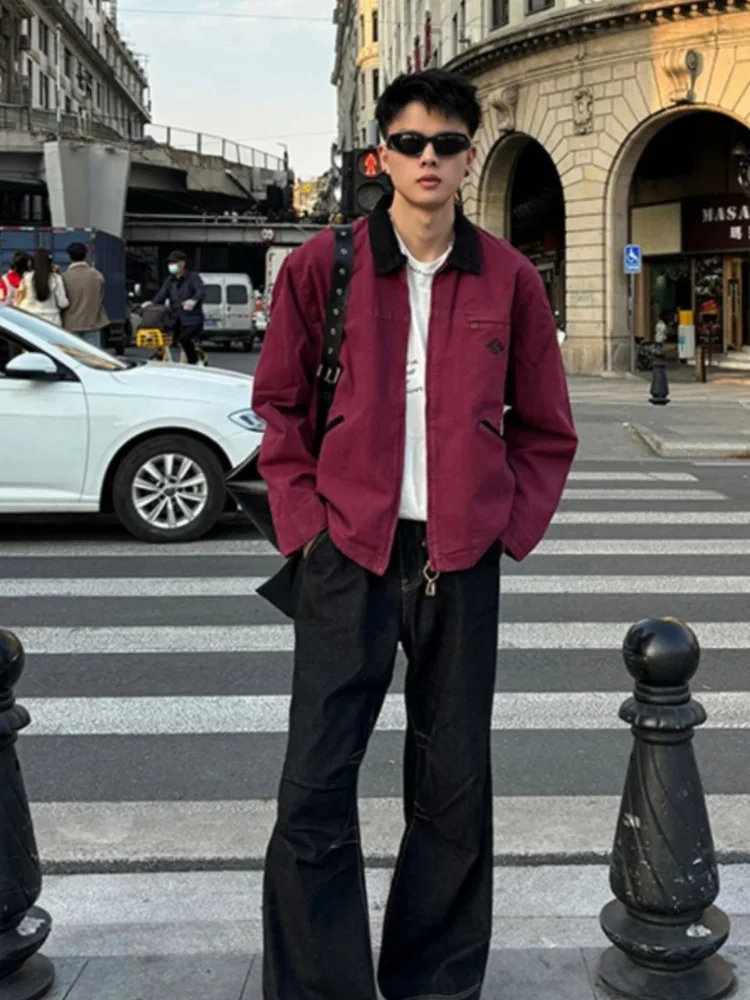Spring Autumn Cargo Coat American Street Lapel Design Loose Casual All-matching Jacket Cotton Baseball Uniform Outerwear top
