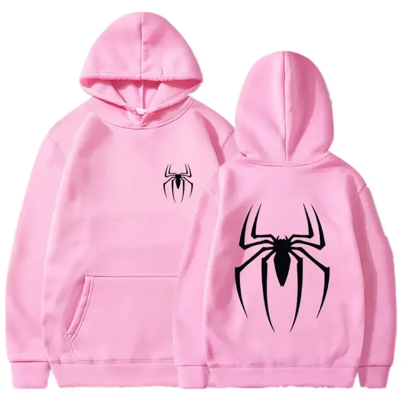 Mens Y2K Spider Print Hooded Streetwear Retro Clothing Loose Hip Hop Quirky Punk Sweatshirt Fashion Couple Sports Sweater — image 18