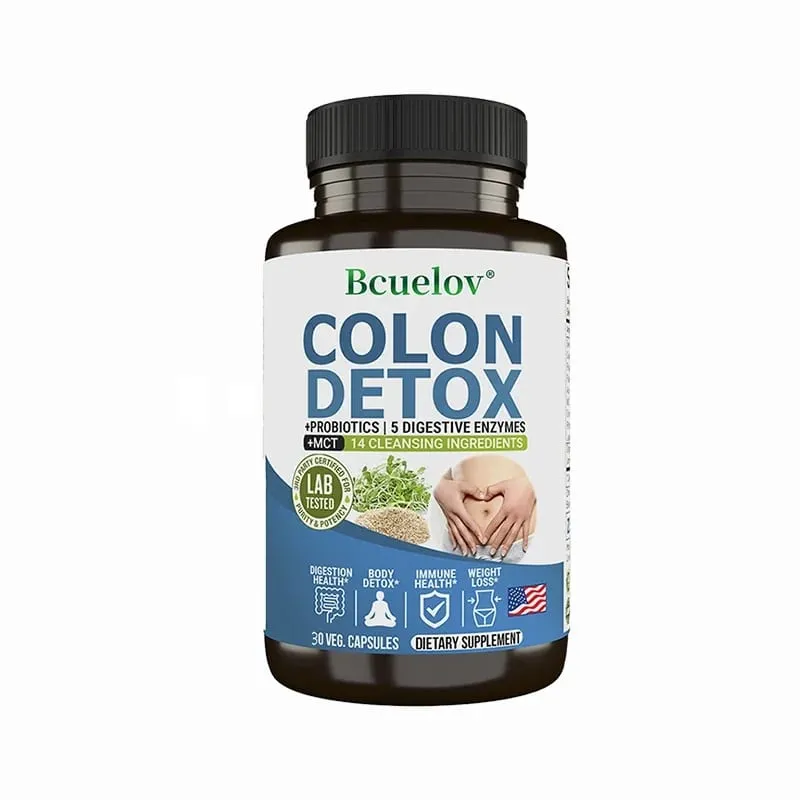 Suplemento de desintoxicação para limpador de cólon - Limpeza intestinal e probióticos - Digestão natural, Constipação e alívio intestinal Saúde intestinal