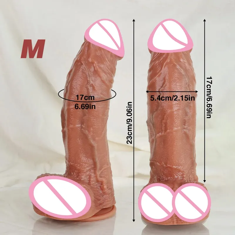 Realistic Skin Dildo Soft Thick Silicone Dildos Huge Penis Woman masturbation Man Anal Sex Toys Suction Cup Dick Big Glans Cock — image 7