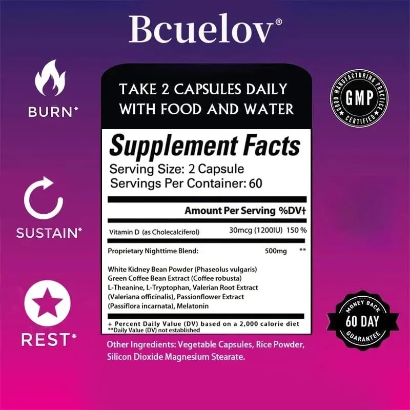Best Nighttime Fat Burner - Thermogenic Fat Burner Natural Appetite Suppressant and Metabolism Booster Immune Health