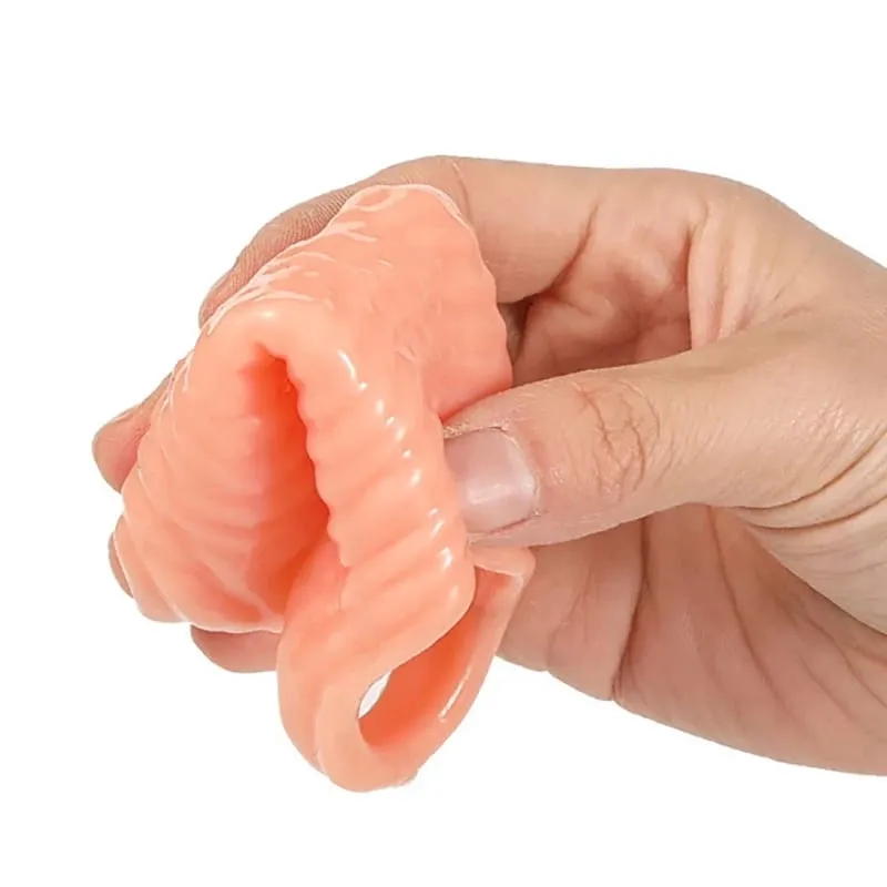 Penis Ring Male Realistic Penis Sleeve Extender Cock Sleeve Enlargement Delay Ejaculation Cock Ring Reusable Sex Toy