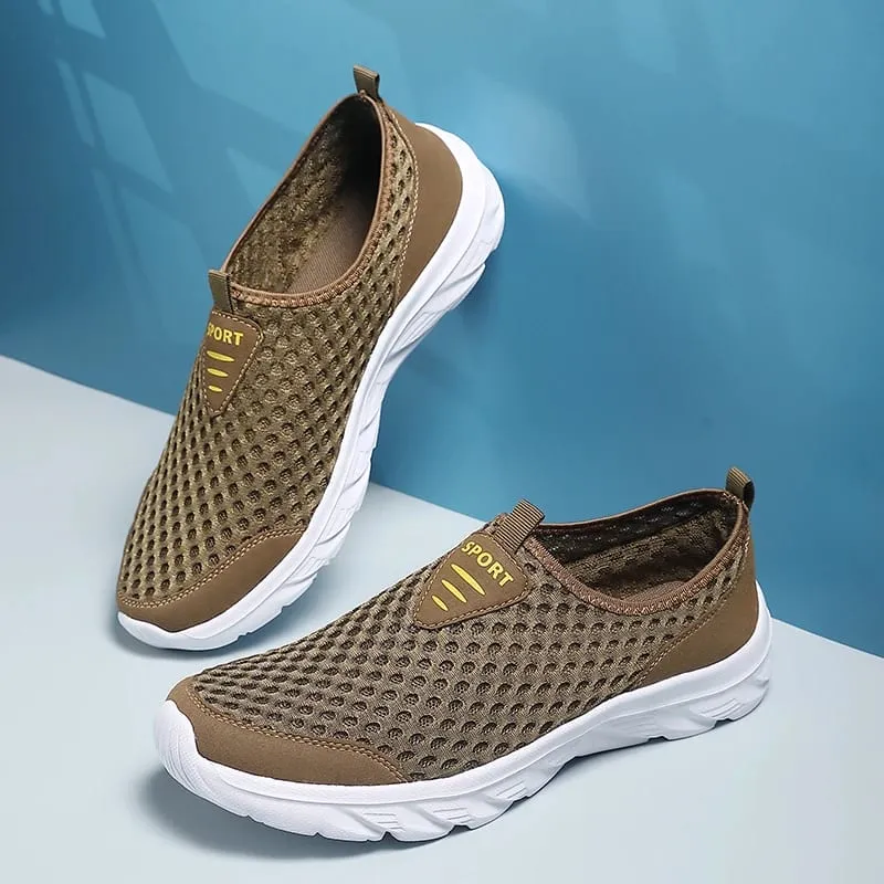 Letvægts mænd Fritidssko Åndbar Slip on Herre Casual sneakers Anti-slip mænds Flats Outdoor Walking Sko Størrelse 39-46