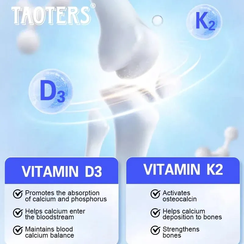 3000 mg Vitamin D3+K2 Gesundheitsergänzung – Kalziumergänzung für Knochenpräzision und allgemeine Gesundheit