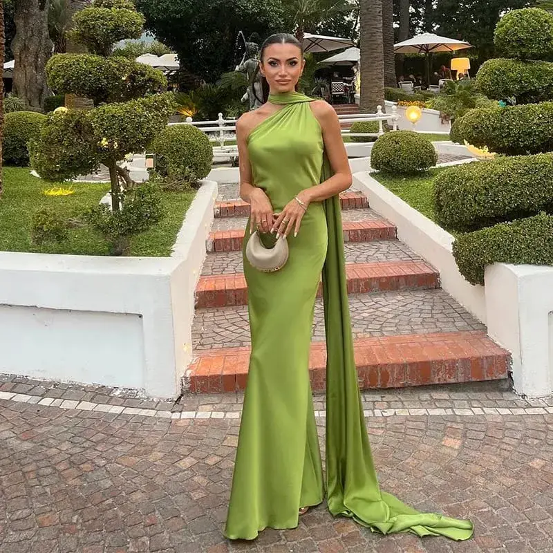 Backless Satin Long Sling Dress Women V Neck Sleeveless Slit Solid Sexy Party Dresses 2026 Summer Lady Vacation Evening Robes — image 16