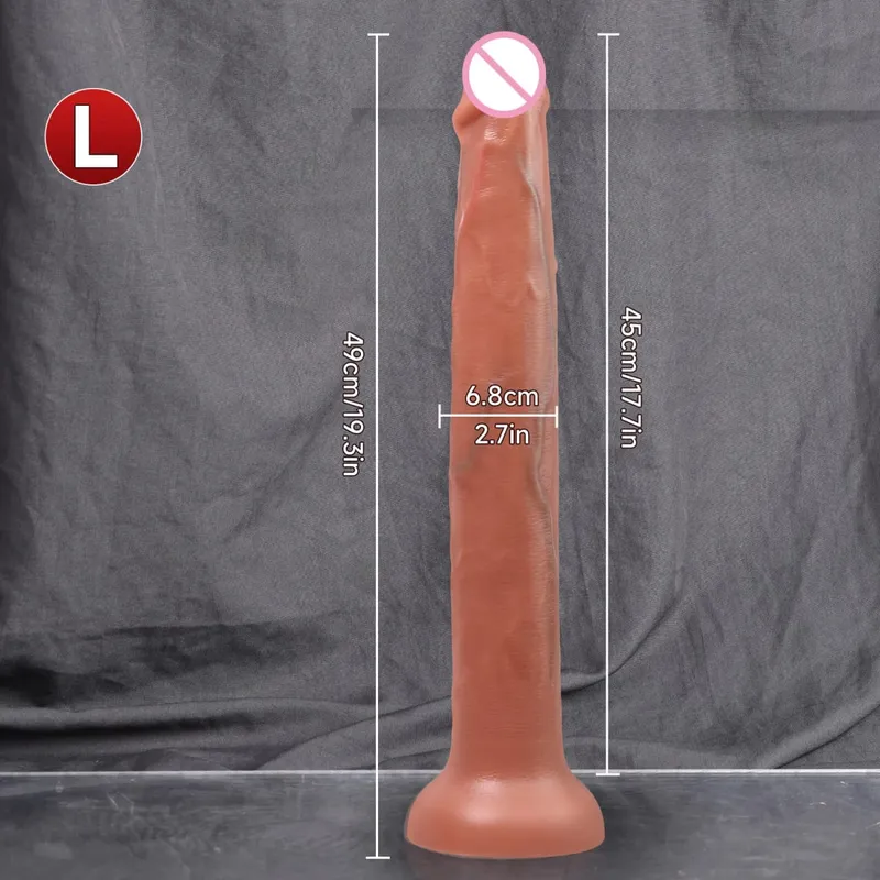 Long Dildo Realistic Snake Shape Single Layer Silicone Big Penis Soft Anal Sex Toys Suction Cup Dick for Women G-spot Orgasm 18+