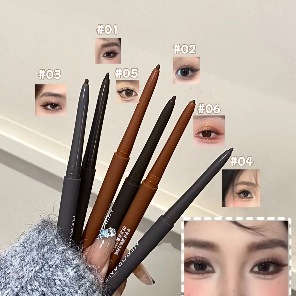 Ultra-fine Gel Eyeliner Pencil Black Brown Under Eye Liner Pen Waterproof Matte Lying Silkworm Quick Drying Lasting Eyes Makeup — image 4
