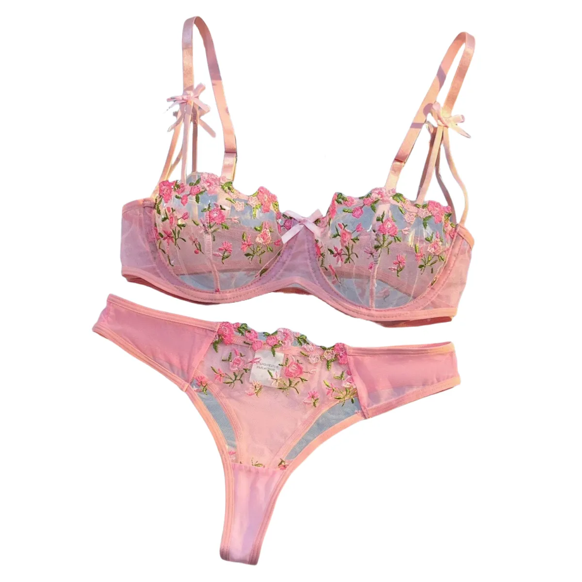 Elegant Lace Bra and Panty Set Lingerie Women Female Nightwear — image 2