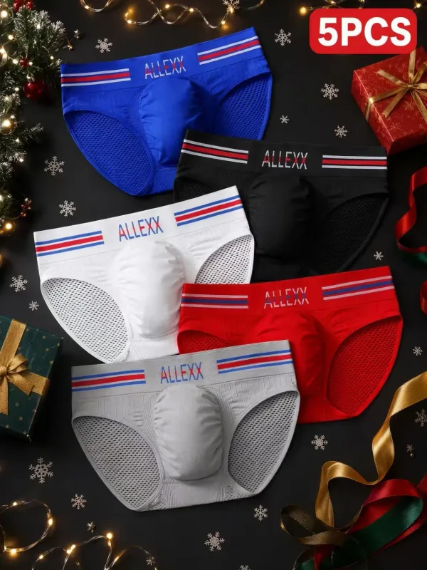 5pcsMen's briefs briefs Men's sensible pouch sports wicking sweat breathable mid-waist shorts