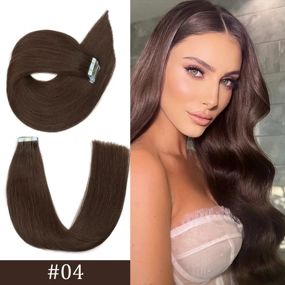 Invisible Remy Straight Tape in Human Hair Extensions 20Pcs Omber Blonde Tape in Human Hair Extensions Skin Weft Natural Hair