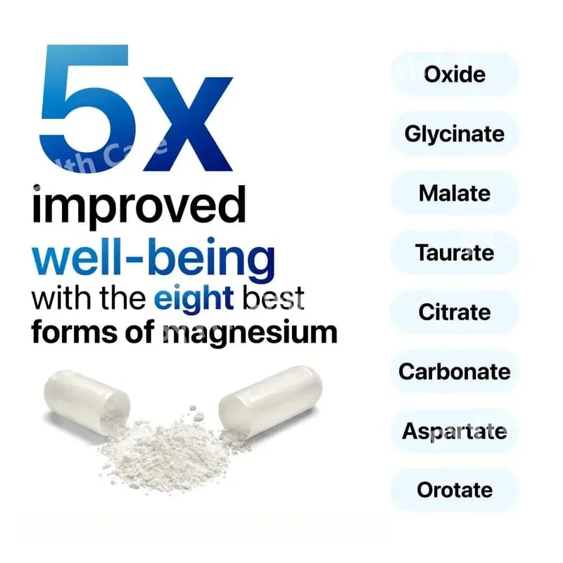 Magnesium Complex Capsule Contain Glycinate Citrate 1000mg and Multiple Magnesium Daily Health Nutrition Supplement 90 Count — image 6