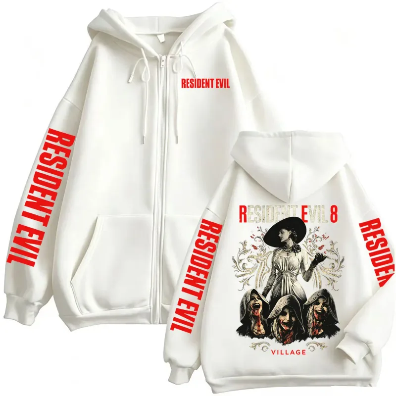 Resident Evil Village Zipper Hoodies Lady Dimitrescu Horror Jacket Sweatshirts Men Women Harajuku Streetwear Zip Up Hooded Coats — image 7