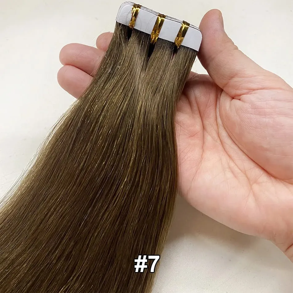 Luckinghair Wholesale 100% Virgin Double Drawn Straight Invisible Human Hair Tape in Extensions Wave Style — image 11