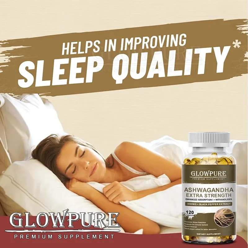 Ashwagandha Root Extract Capsules for Stress Mood Sleep Energy and Focus Premium Formula Supplement