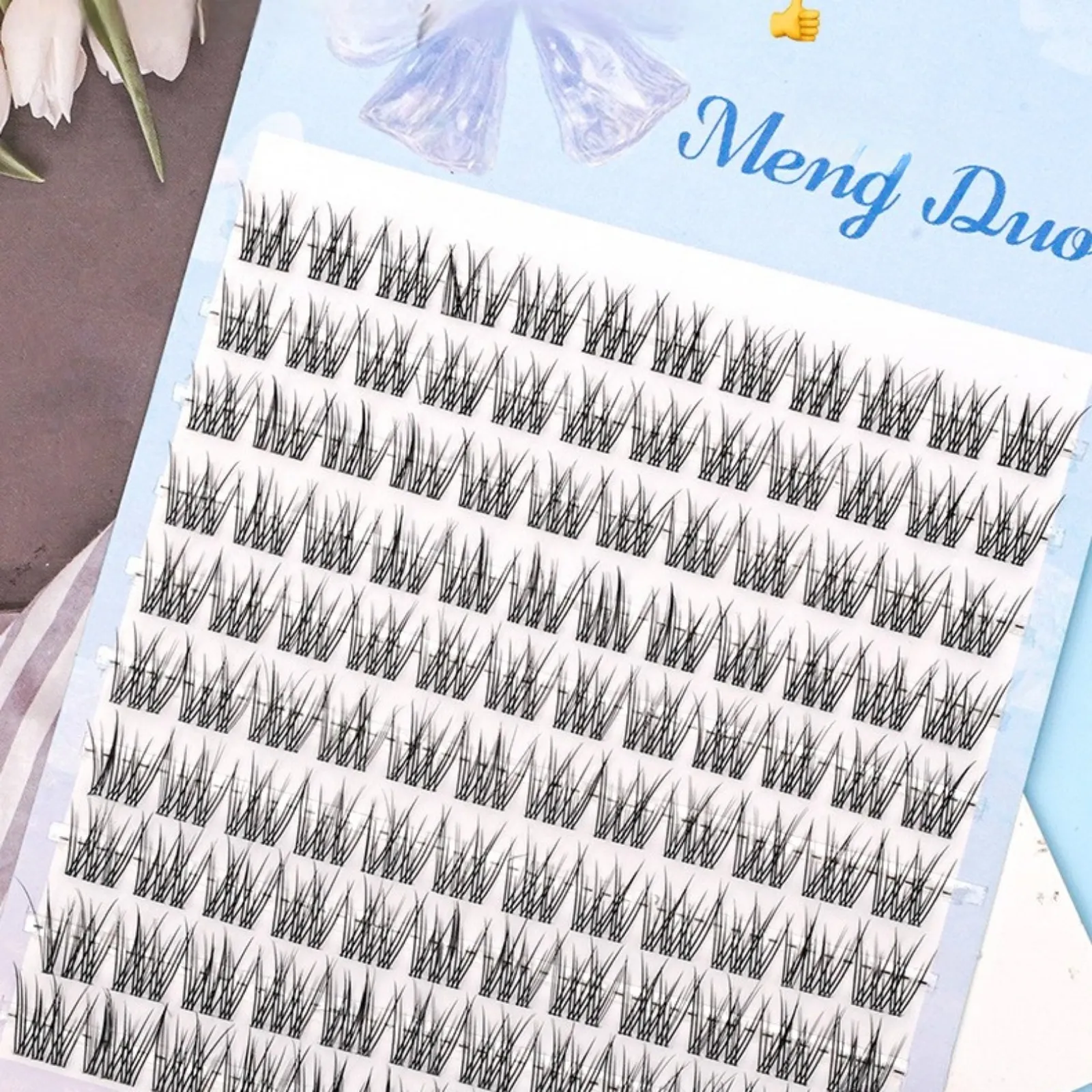Ultra-Light Natural Long Fish Tail Cluster Lashes Manga Cat Eye Fluffy Extension Portable Travel Daily Makeup Kit — image 6