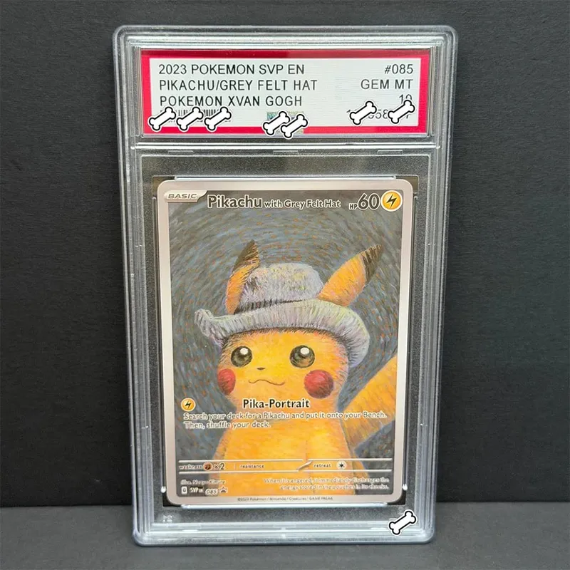 DIY POKEMON SVP 2023 ENPIKACHU/GREY FELT HATPOKEMON XVAN GOGH GEM MT GREY FELT HAT GOGH Game Card Gift Toy Dropshipping — image 1
