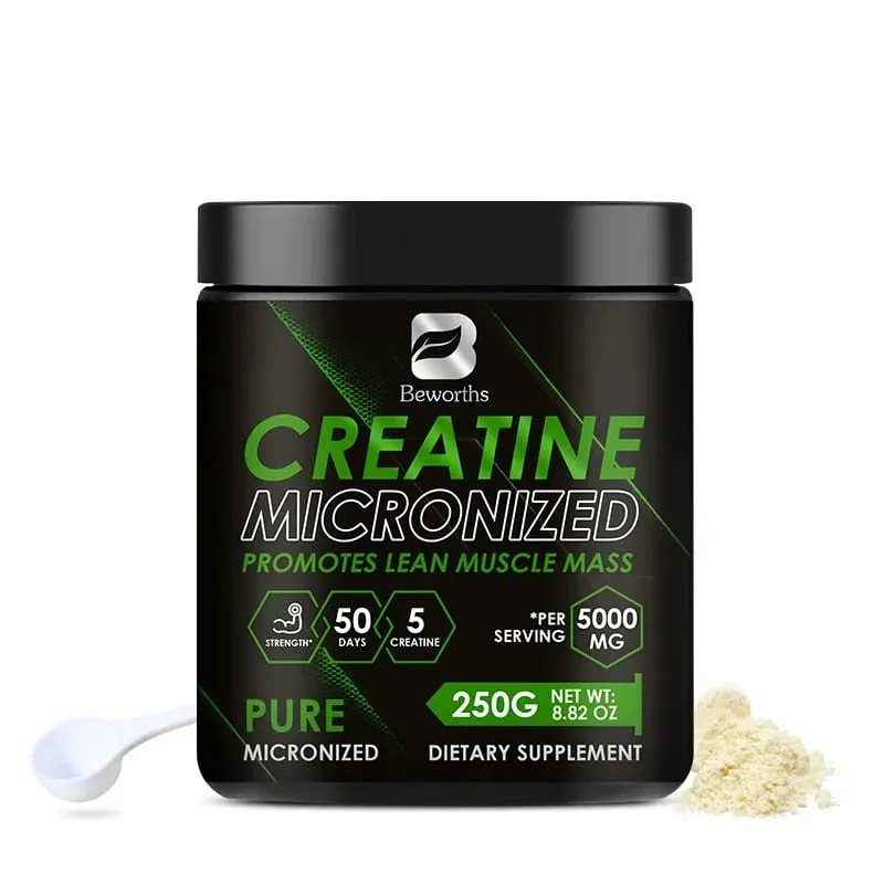 Beworths Creatine Monohydrat Powder 5000Mg untuk Pra Latihan Pembentukan Otot Energi Seluler Kesehatan Kekebalan Otak untuk Gym