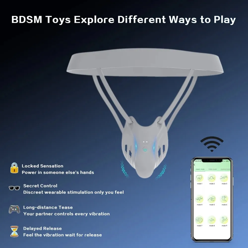 Wearable Male Penis Masturbator Enlarged Testicle Vibrator Chastity Cage APP Remote Control BDSM Vibrating Panty Sex Toys Men — image 5