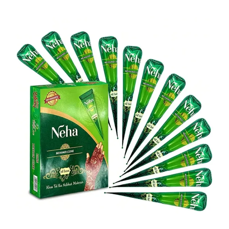 Henna Paste Cones Pure Natural Plant Waterproof Long Lasting Temporary Tattoo Mehndi Cream Body Art Hand Drawing Paste