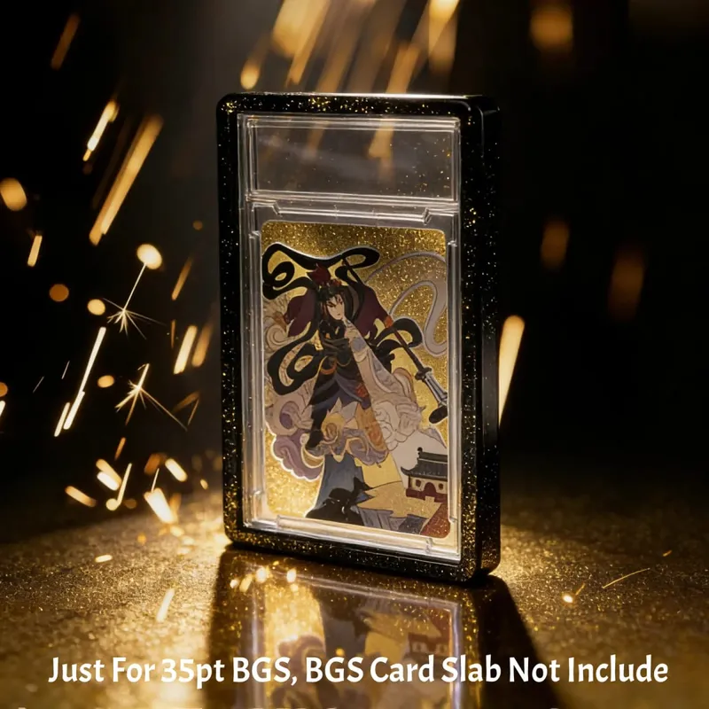 Glitter TPU Slab Bumper Guard Case Holder Protective Skin Display Sleeves with Clear Back for BGS 35PT Graded Trading Card