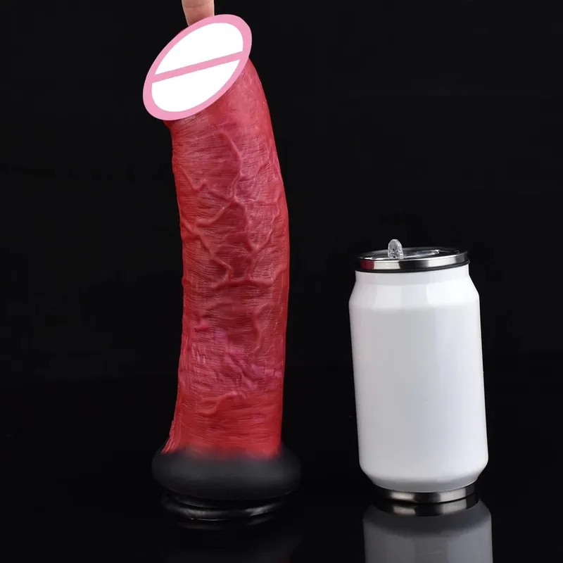 11.2" silicone giant realistic dildo huge penis anal dildo large girth female masturbator suction skin color sex products — image 4