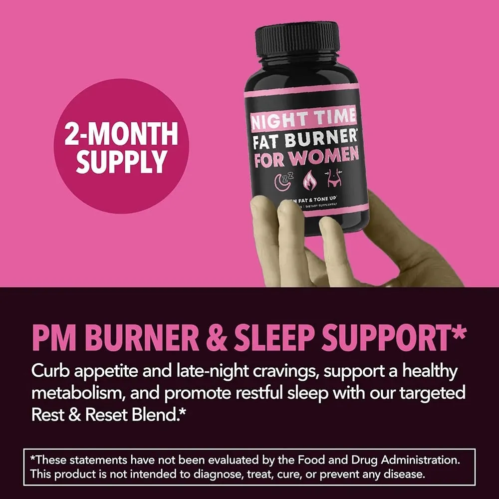 Night Time Weight Loss Pills for Women Appetite Suppressant & Metabolism Booster Nighttime Supplement Slimming While You Sleep — image 7